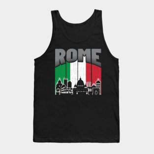 Rome Italy Skyline Vintage Flag Tank Top